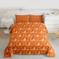 thumbnail image 2 of Feelyou Orange Mandala Damask Twin Comforter Sets, Cartoon Cat Bedding Set, 2 Pieces, 2 of 8