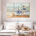 thumbnail image 2 of Elephant Stock Nautical Themed Wall Art - Horizontal Multi Panel Canvas - Living Room Wall Decor - Nautical Multi Panel - Beige And Brown Decor - 50" x 32", 2 of 4
