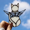 thumbnail image 3 of Joernso Angel Cat Ornament Creative Shape Smooth Edge Not Easily Deformed Heat-Resistant Wing Design Burr Free Acrylic Angel Cat Pendant Hanging Ornament Car Supplies, 3 of 8