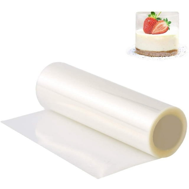 Transparent Roll Cake Collars Cake Edge Foil All Around Edge Wrapping Tape Packaging Sheet Decor Cake Edge Foil Roll For Cake Decorations Mousse Cake (15cm * 10m)