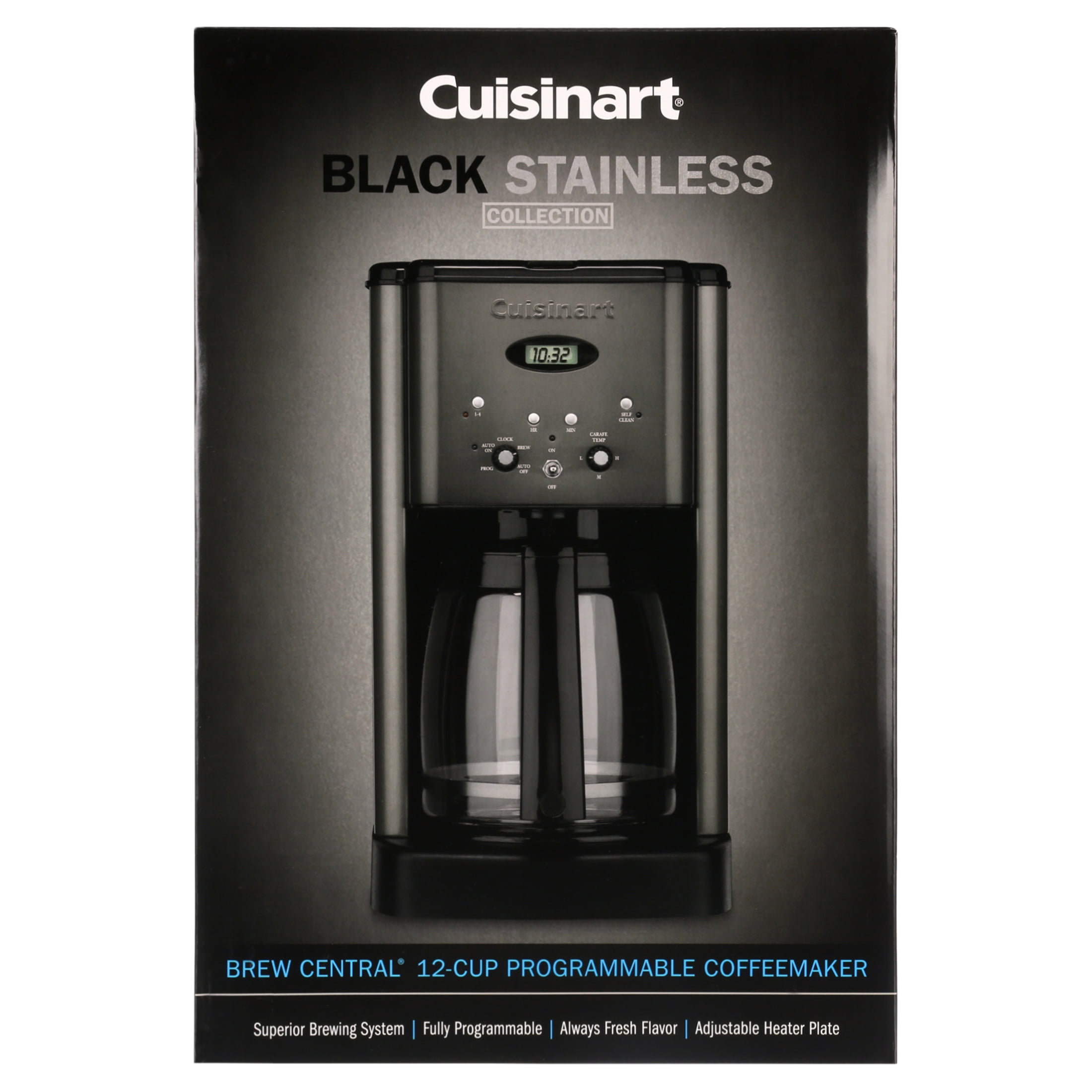 Cuisinart DCC-1200 Brew Central 12-Cup Programmable Coffee Maker -  Black/Stainless Steel 