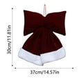 thumbnail image 2 of Christmas Brown Bow Pendant Ornaments with White Trim Tree Decoration for Festive Wreaths Windows Home Mall Store Decor Holiday Hanging Decorations, 2 of 4