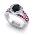 thumbnail image 2 of 2.35 Carat Stunning Oval Cut Black Onyx & Red Ruby Gemstone Engagement Ring for Women Solid 18K White Gold Size 5 by Diamond-Capitals, 2 of 8