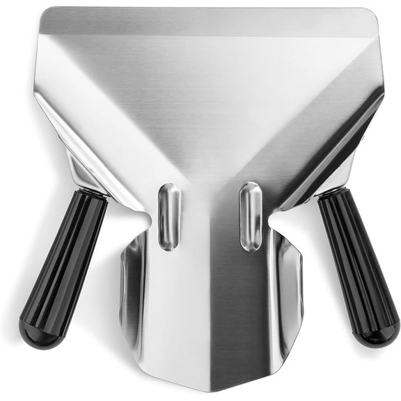 Soro Essentials- Stainless Steel Commercial French Fry Bagger with Dual Handle- Fry Scoop Popcorn Scoop Quick Fill Tool Food Scoop for Food Bags Boxes Multipurpose Utility Scooper