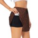 thumbnail image 1 of Balery Dark Brown Glitter Pantalones cortos deportivos para mujer con forro y dos bolsillos, elásticos, para entrenamiento, gimnasio, yoga-Medium, 1 of 7