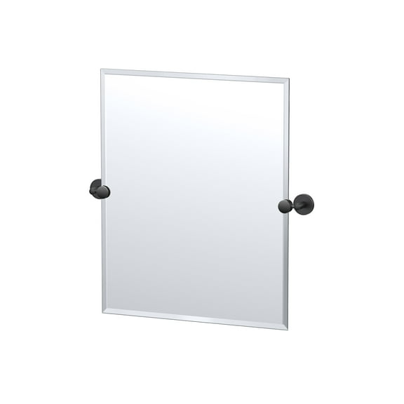 Gatco Sky 24" Frameless Rectangle Mirror, Matte Black