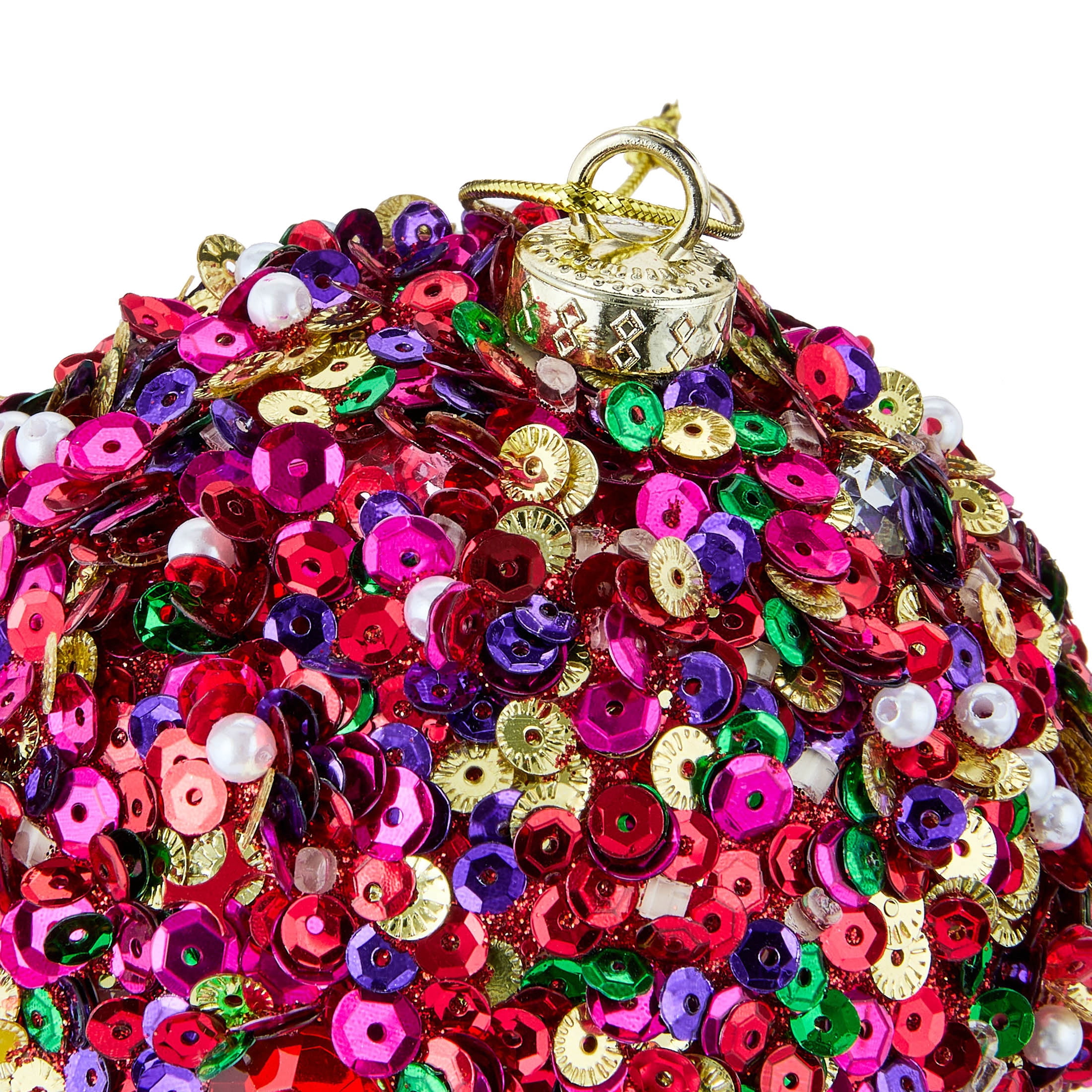4-Count Multicolor Sequin Ball Christmas Ornaments, 4.5", by Holiday Time