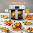 thumbnail image 3 of Plum Chef 26QT Large Capacity French Double-Door Air Fryer Convection Toaster Oven, 1700W, 14 Preset Menus, 7-in-1 Multi-Function (Bake, Roast, Gril,Toast,Dehydrate&Defrost), Stainless Steel,silvery, 3 of 9