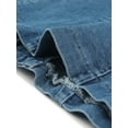 thumbnail image 5 of INSPIRE CHIC Women's Notched Lapel Button Up Long Sleeve Washed Denim Jacket S Blues, 5 of 7