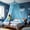 Blue - Stars, variant on Pink Canopy for Girls Bed with Pre-Glued Glow in The Dark Stars - Princess Mosquito Net Room Decor - Kids & Baby Bedroom Tent with Galaxy Lights - 1 Opening Canopy Bed & Hanging Kit Included