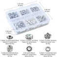 thumbnail image 4 of 1Box 255Pcs 6 Style Iron Rhinestone & Tibetan Style Alloy Spacer Beads Rondelle & Bicone & Flower & Barrel Antique Silver 6~8x3~6mm Hole: 1~2 5mm, 4 of 6
