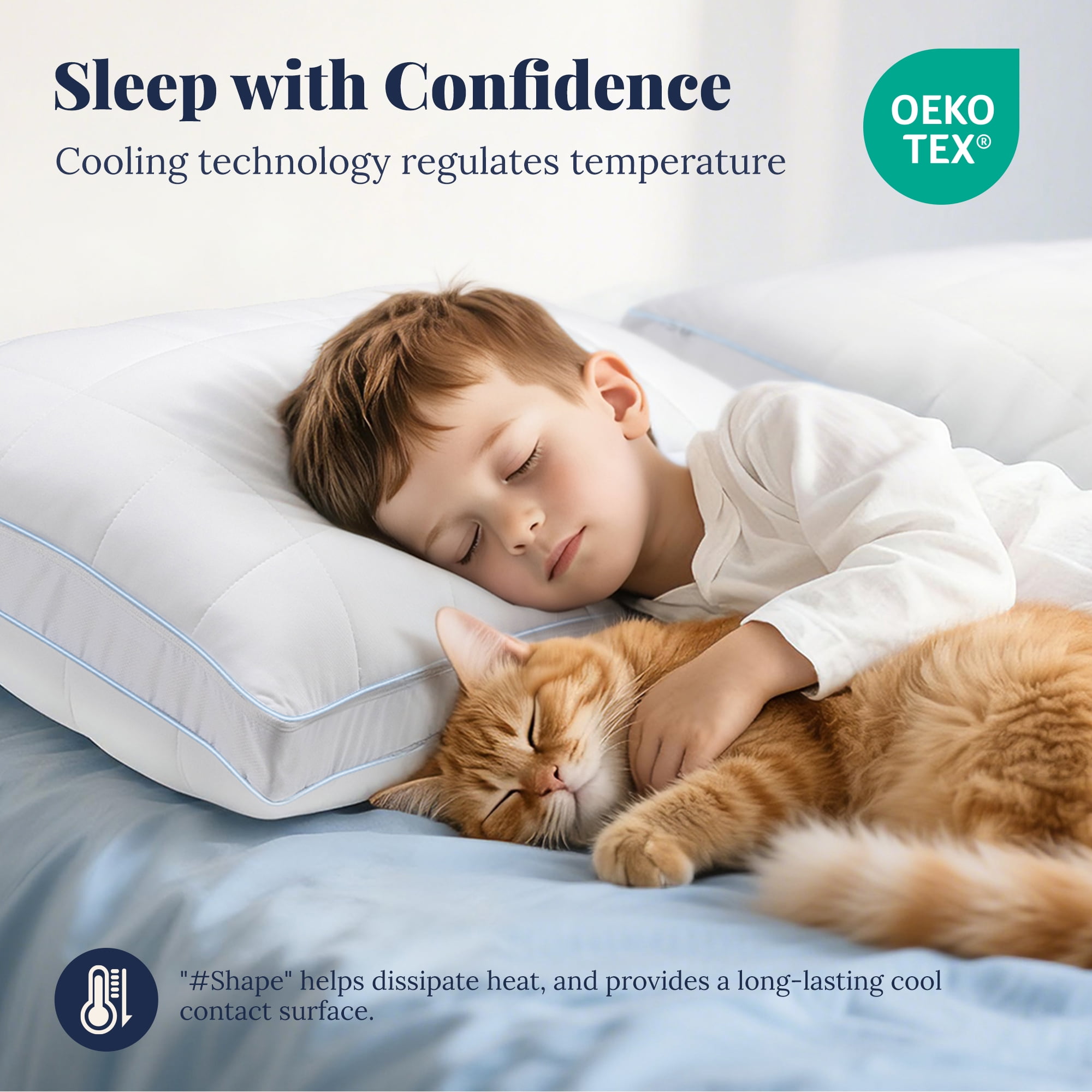 Cooling Adjustable Pillow, Luxury Queen Size Bed Pillows Hotel Collection - Soft Firm Pillows for bed