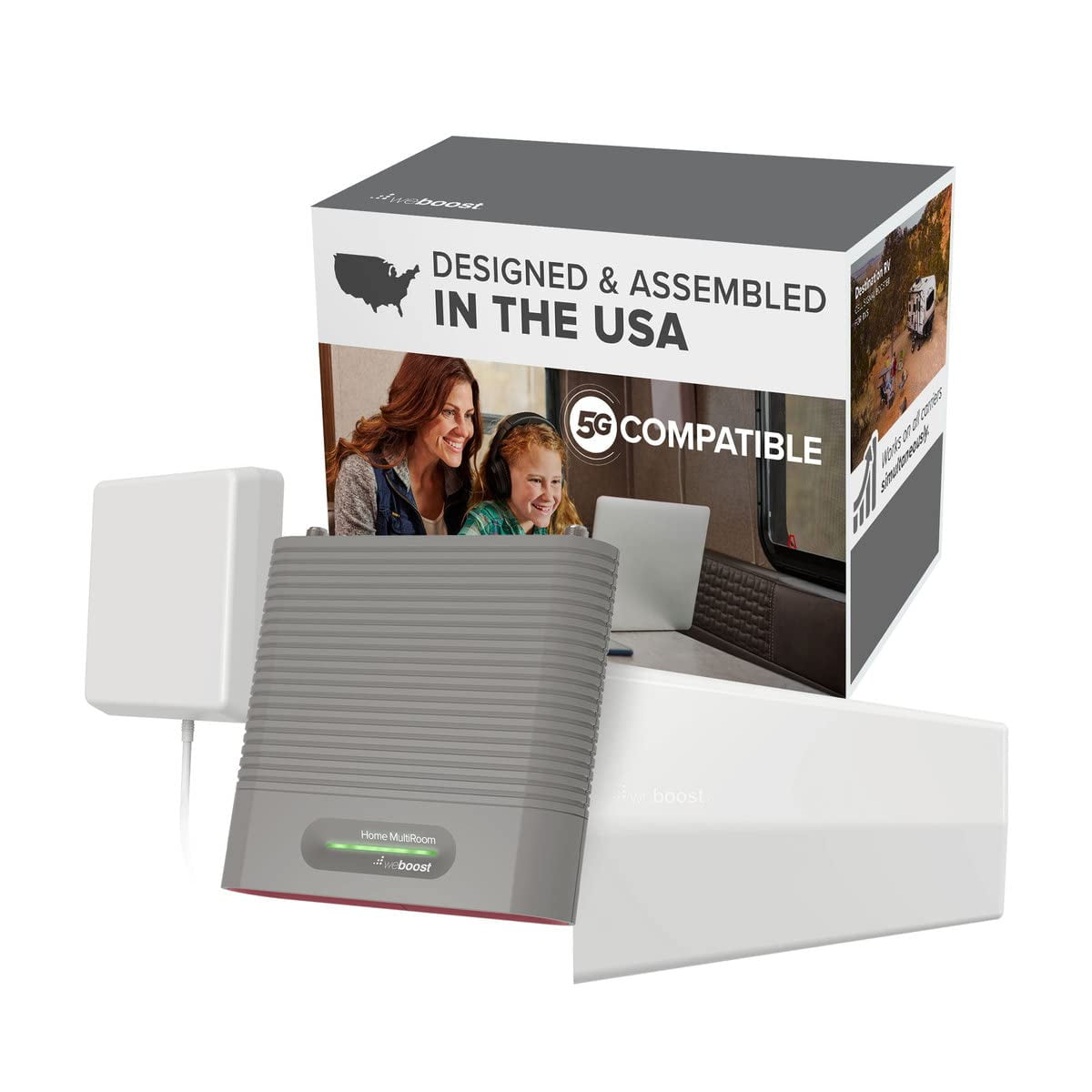 weBoost Destination RV - Amplificador de señal de teléfono celular para uso estacionario | Impulsa 5G y 4G LTE para todos los operadores de EE. UU. y Canadá: Verizon, AT&T, T-Mobile y más | Fabricado