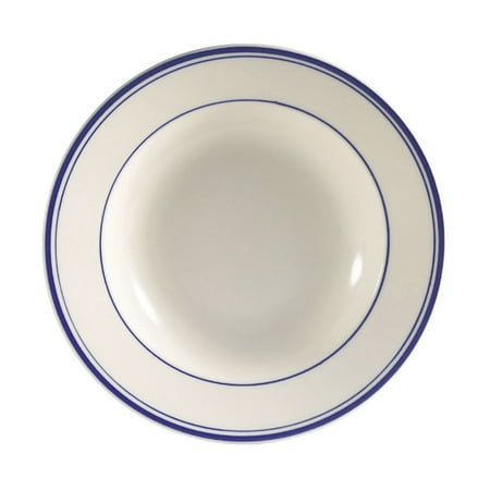 

Blue Line Pasta Bowl 30 Oz. 12-3/4 Dia. X 2 H Stoneware American White Blue Rim 12 packs
