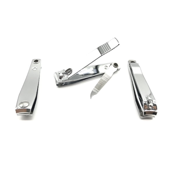 3 Pcs Professional Stainless Steel Toenail Clipper and Fingernails Swing Out Nail Cleaner/File - Sharpest Stainless Steel Clipper