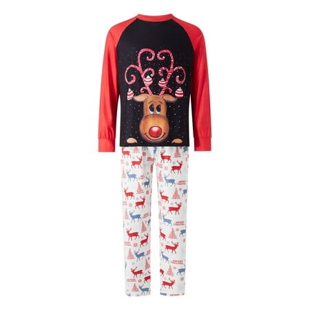

Luckinbaby Christmas Family Matching Pajamas Set Elk Print T-shirt with Pants