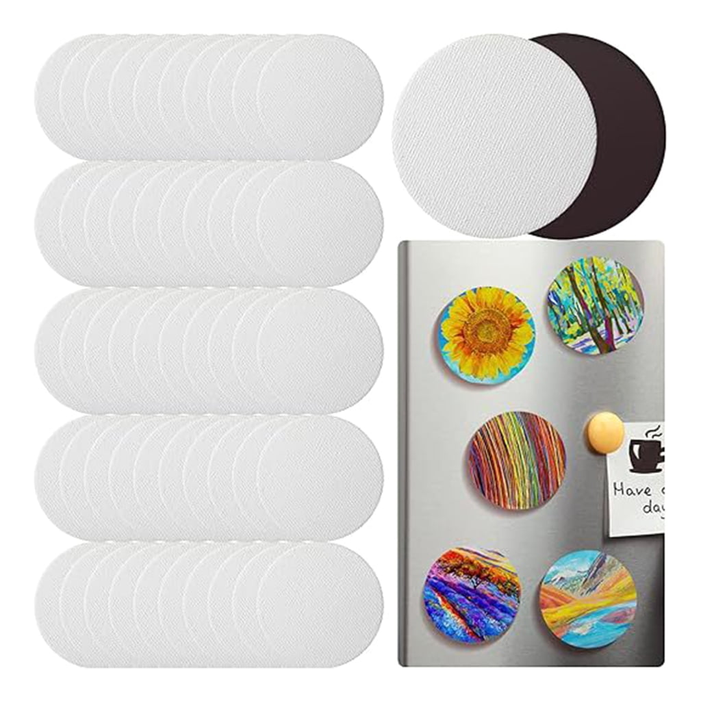 JZROCKER 50Pieces Magnetic Painting Canvas Panel for Fridge Decorations DIY Craft