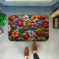 thumbnail image 3 of Hearth & Gear 3D Floral Print Doormat Set Modern Bath Rug And Entryway Carpet With High Absorbency Machine Washable Floor Mat For Bathroom Front Door Indoor D Band Blanket Throw Christmas Blankets, 3 of 4