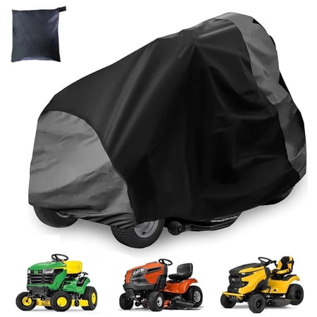 HOMEYA Riding Lawn Mower Cover Heavy Duty 600D Waterproof Oxford Tractor Cover UV & Dust & Water Resistant Universal Fit Decks up to 54 with Drawstring & Storage Bag Black/Gray