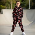 thumbnail image 5 of Uorisanigo 2 Piece Set Girls Boys Active Sweat Set – Soft Stylish Christmas Candy Cane Pullover Hoodies and Athletic Cargo Jogger Sweatpants Casual Clothes Fall Winter Outfits, 5 of 7