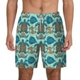 thumbnail image 3 of Uemuo Turtles And Seahorses Pattern Mens Swim Trunks Quick Dry Board Shorts with Mesh Lining, Stretch Beach Shorts Quick Dry No-Chafing Board Shorts-Small, 3 of 9