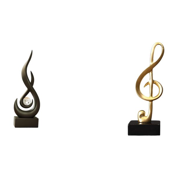 Estatua abstracta de nota musical de fuego, figura de resina, escultura de arte moderno, adorno creativo de mesa para armario, sala de estar, escritor