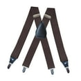 thumbnail image 2 of Suspenders for Men 4 Clips Elastic Straps 1.38 Inches Wide Solid Color Adjustable Heavy Duty Pants Brace Adult for Work Womens Brown, 2 of 7