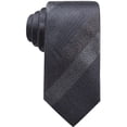 thumbnail image 1 of Alfani Cravate à Rayures pour Homme à Nouer Soi-Même, Noir, Taille Unique, 1 of 1