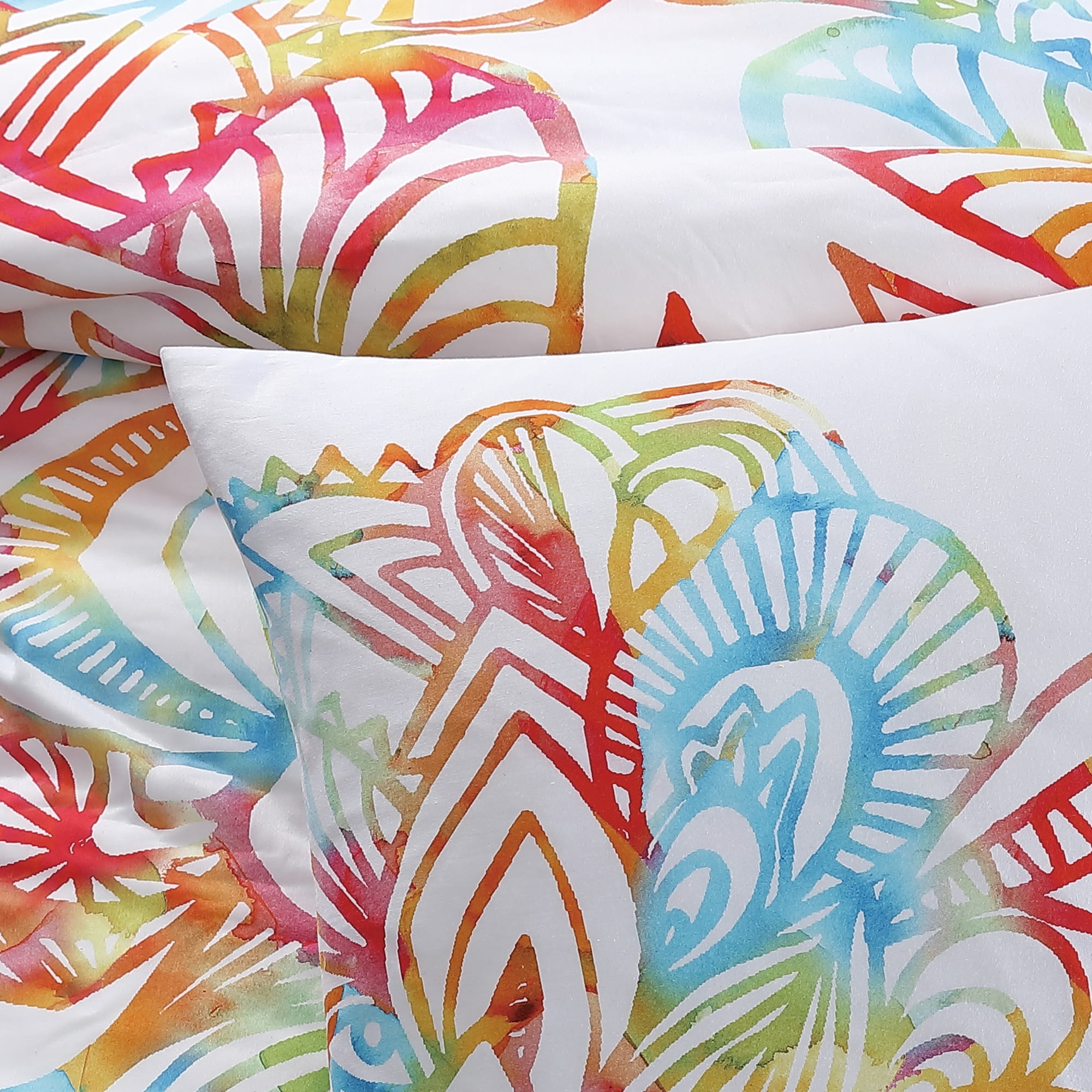 Rochelle Porter Design Wild Out Printed 3-Piece Duvet and Sham Set Cotton Multi Color Full/Queen All Season, Adult