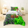 thumbnail image 2 of Castle Fairy Pixelated Miners Letter B Twin Comforter Sets 3-Piece for Kids,Gaming Blocks Bedding Set, 2 of 6
