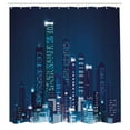 thumbnail image 3 of Ambesonne Urban Shower Curtain, Night View of Metropolis, 69"Wx70"L, Dark Blue, 3 of 5
