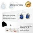 thumbnail image 7 of Uloveido Platinum Plated Dark Blue Teardrop Crystal Studs Earrings for Women R815 (Dark Blue), 7 of 7