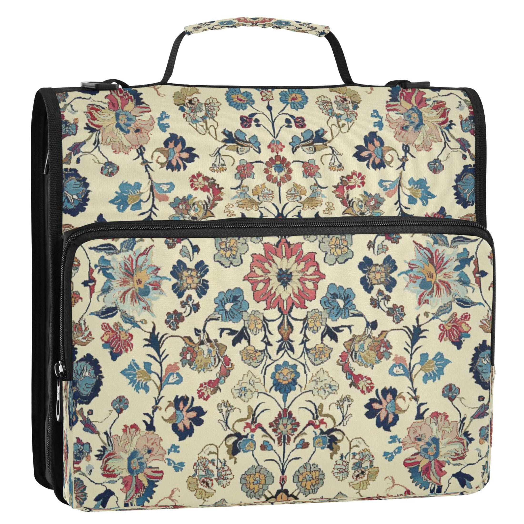 YAZAOO Zipper Binder trapper keeper Documents Organized Design Timeless Garden Tapestry Printed