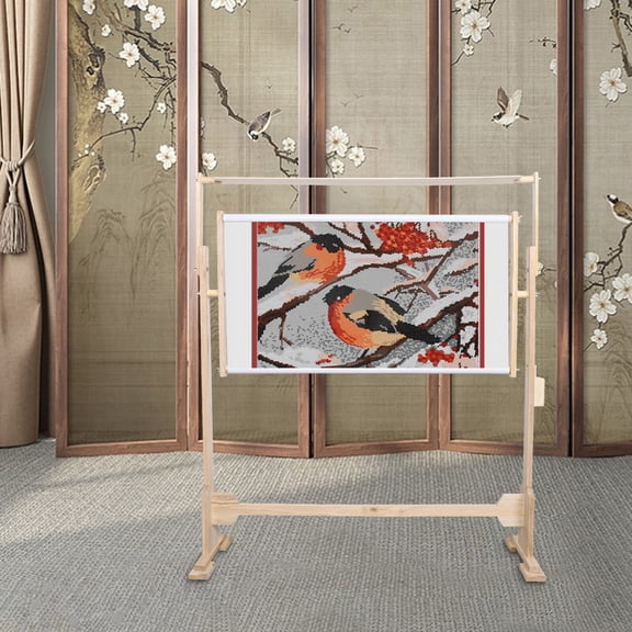 360°Rotating Embroidery Stand Cross Stitch Floor Stand, Wood Embroidery Stand, Handheld Large Size Stitch Frame, Adjustable Cross Stitch Stand, Embroidery Frame