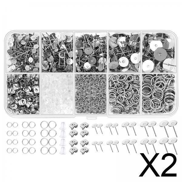 Fabricación de aretes,Kit para hacer aretes Adultos principiantes Anillos de salto abiertos,Kit de suministros para aretes Respaldos de aretes de mariposa,Partes traseras de aretes Postes para