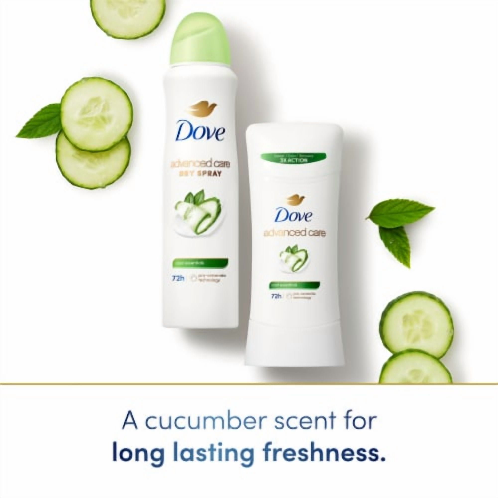 2X - Dove Beauty Advanced Care Cool Essentials 72-Hour Women's Antiperspirant Deodorant Dry Spray