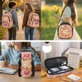 thumbnail image 5 of Yspwyqan Pink Fruit Capybara Backpack Set With Lunch Box Pencil Case Girl, 4Pcs 17 Inch Large Capacity Front Pocket Bookbag for Middle High School, 5 of 7