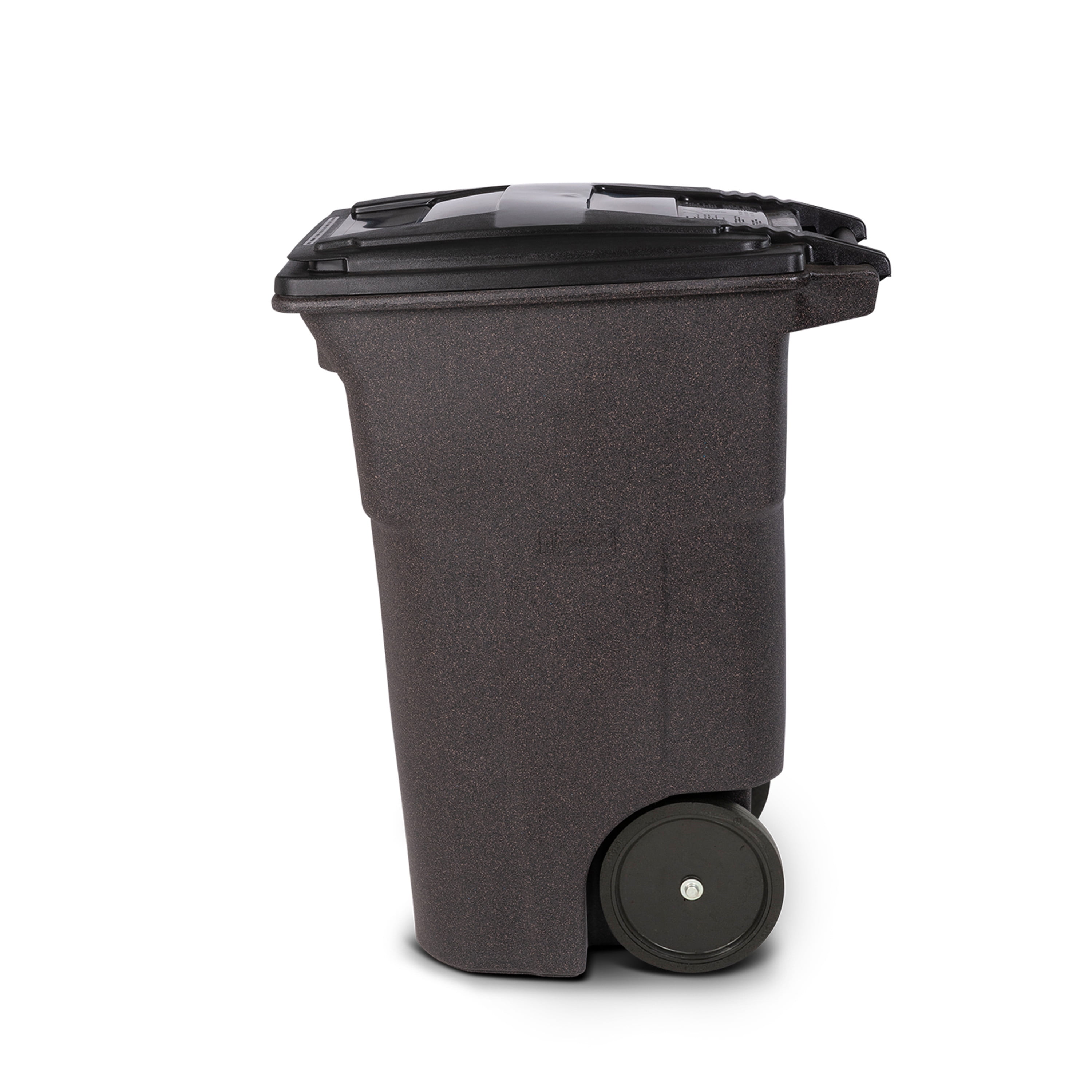 Toter 64 Gal. Trash Can Brownstone with Quiet Wheels and Lid