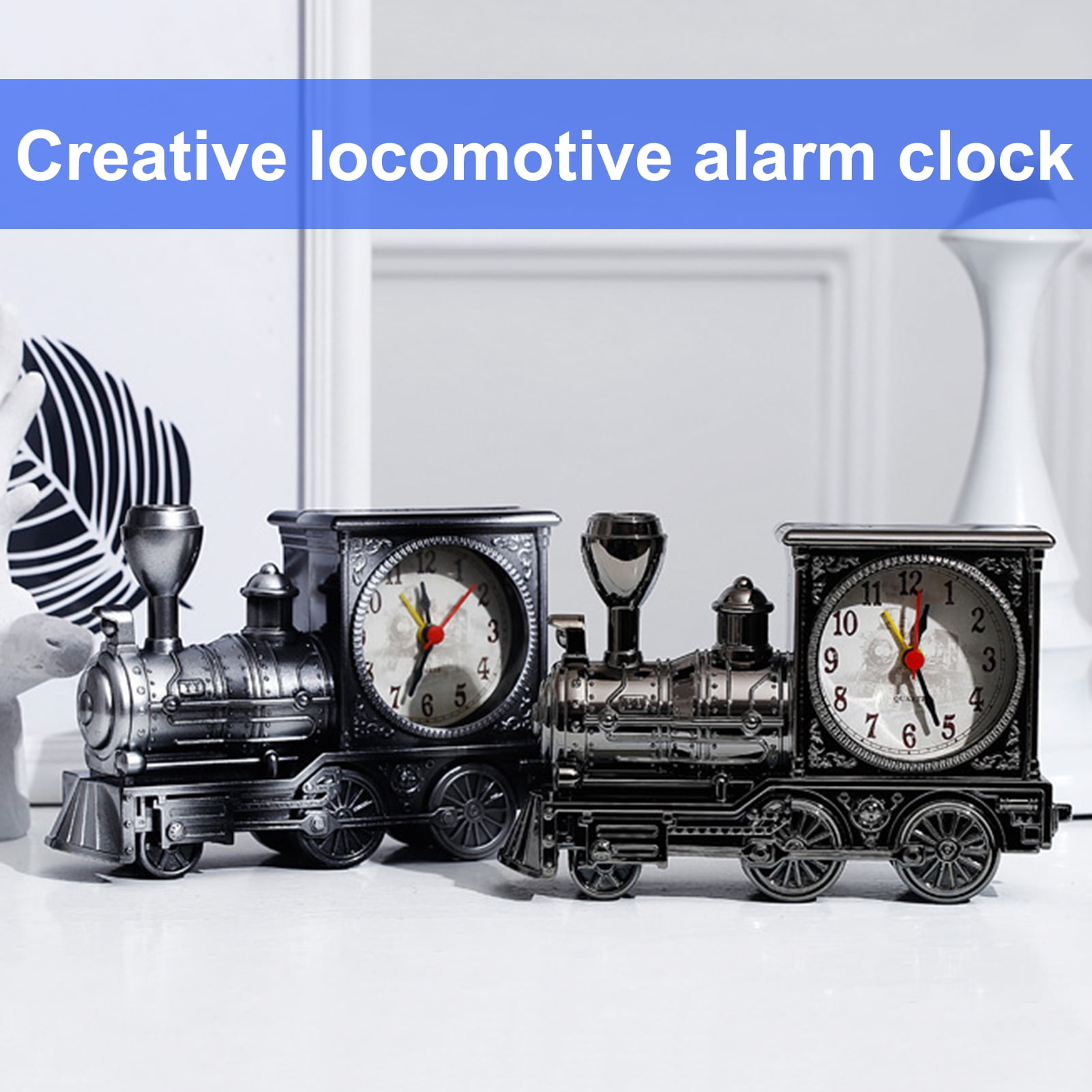 Farfi Alarm Clock Precise Retro Shockproof Train Mechanical