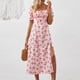 thumbnail image 3 of WILLBEST Vestidos de Verano para Mujer, Estampado de Flores, Ajustados, Cuello Cuadrado, Dobladillo Dividido, Ligero, Estilo Bohemio Chica, 3 of 3