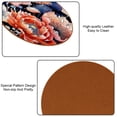 thumbnail image 5 of Plant Set of 6 Microfiber Leather Round Coasters, 11x11 cm/4.3x4.3 Inches, Drink Coasters for Table, Easy to Clean Beverage Coasters, 5 of 6
