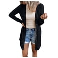 thumbnail image 1 of Womens Color Long Sleeve Open Front Cardigan Blouse Lightweight Coat, 1 of 6