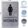 thumbnail image 3 of ADA CENTRAL SIGNS - 6"X9" Womens Restroom Sign - ADA Compliant Tactile Graphics Grade 2 Braille Text Wall Signs - Bathroom Door Placard Double Sided Tape Rest Room Sign for Office, Business, Apartment, 3 of 7