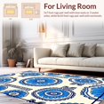 thumbnail image 2 of Flatwoven High Traffic Area Rug, Summer Bloom Coastal Floral Medallion, Non Slip, Stain Resistant, Washable Area Rugs for Living Room, Bedroom(Blue, 8X10), 2 of 8