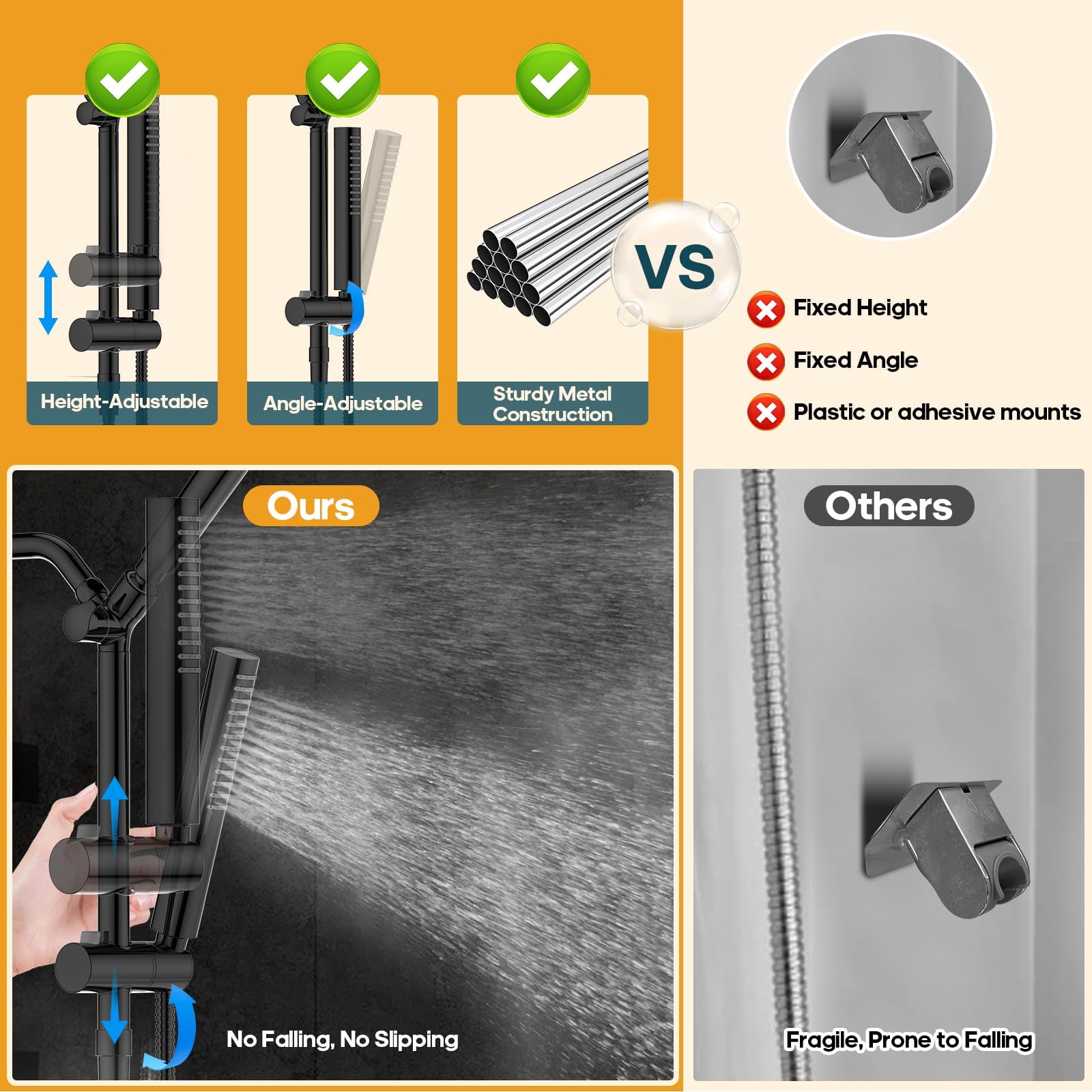 Filtered Shower Head With Handheld Combo High Filters 10 Inch Rain Height Adjustable Dual Water Softener For Hard - Removes Chlorine