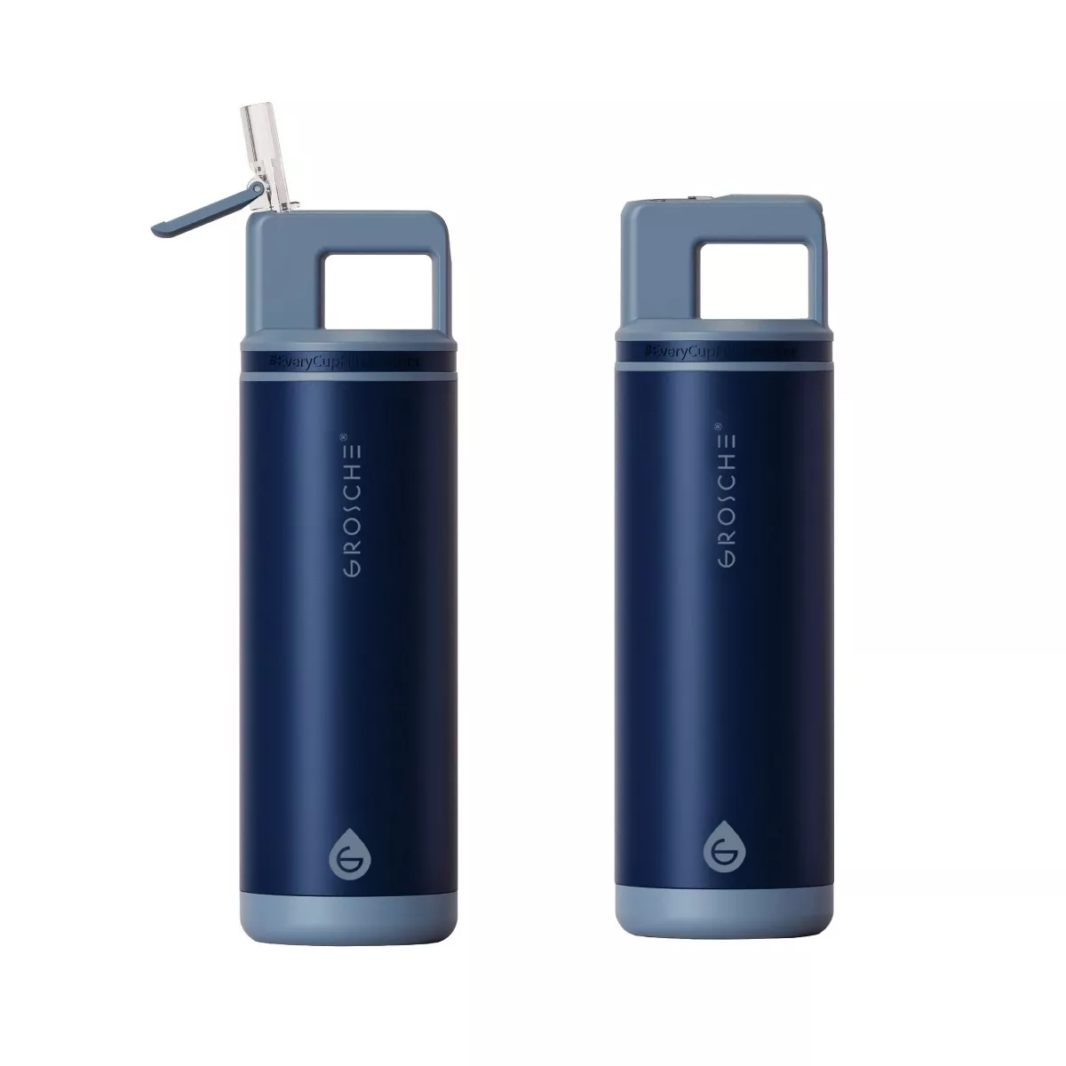 GROSCHE ALPINE Flip 'N Sip Insulated Water Bottle, Leakproof Water