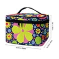 thumbnail image 5 of HELLHERO Flowers Pattern Travel Cosmetic Case Storage Large Capacity Travel Cosmetic Bag Wide Open Portable Pouch Thoughtful Gift For Friend, 5 of 5
