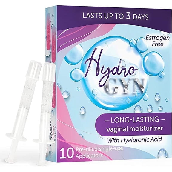 Hydro GYN Vaginal Moisturizer NDC Code: 83004-006 | Long-Lasting Dryness & Discomfort Relief | Estrogen & Hormone Free | 10 Pre-Filled Applicators