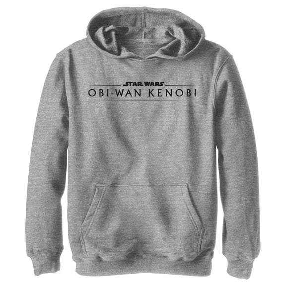 Boy's Star Wars: Obi-Wan Kenobi Original Series Logo  Pull Over Hoodie Athletic Heather Medium