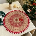 thumbnail image 6 of Euaioeiu Christmas Round Placemats, Festive Woven Table Mats with Snowflake Reindeer Pattern, Red Holiday Kitchen Dining Decor, Heat Resistant & Easy Clean, 15x15 Inches for Party Thanksgiving Dinner, 6 of 7